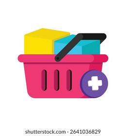 Basket Add Vector style icon. Eps 10 file