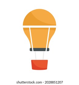 Basket air balloon icon. Flat illustration of basket air balloon vector icon isolated on white background