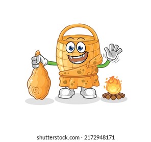 the basket ancient cartoon. cartoon mascot vector