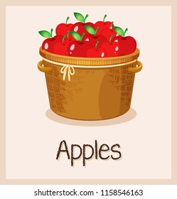A basket of apple illustration