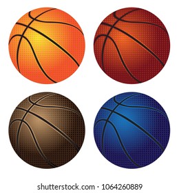 Basket Ball in 4 colours collection