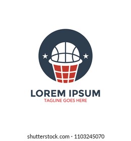 basket ball badge logo vector illustration design