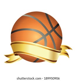 Basket ball with banner vector