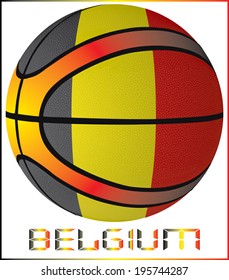 basket ball with Belgium flag