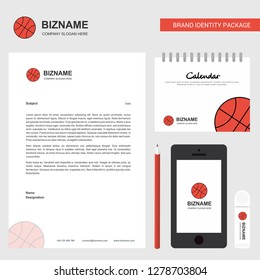 Basket ball  Business Letterhead, Calendar 2019 and Mobile app design vector template