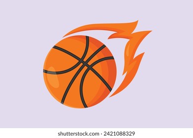 Basket ball concept. Colored flat vector illustration isolated.
