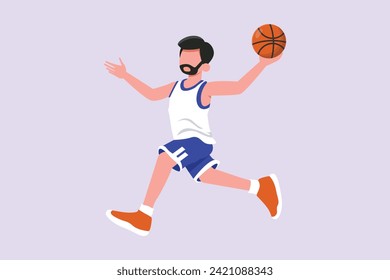 Basket ball concept. Colored flat vector illustration isolated.