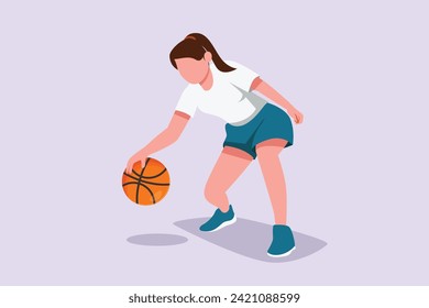 Concepto de baloncesto. Ilustración vectorial plana de color aislada.