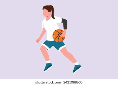 Basket ball concept. Colored flat vector illustration isolated.