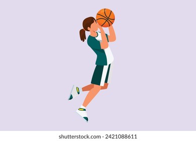Basket ball concept. Colored flat vector illustration isolated.