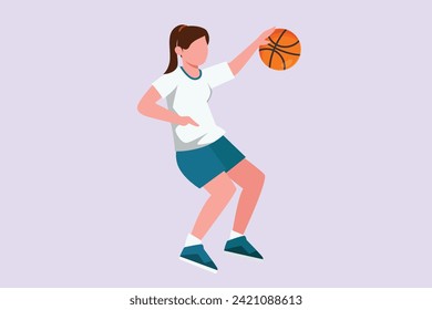 Basket ball concept. Colored flat vector illustration isolated.
