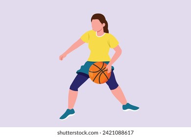Basket ball concept. Colored flat vector illustration isolated.