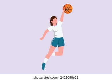 Basket ball concept. Colored flat vector illustration isolated.