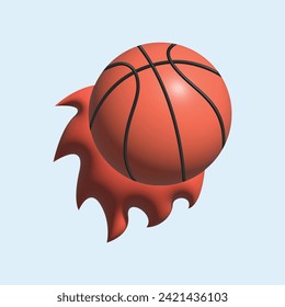 Basket ball concept. Realistic 3d object cartoon style.