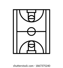 Basket Ball Court Sports Line Icon
