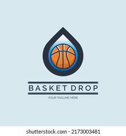 Basket ball droplet logo design template for brand or company and other