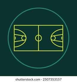 Basket ball field trendy icon sensible abstract vector illustration colorful artwork beautiful design.eps