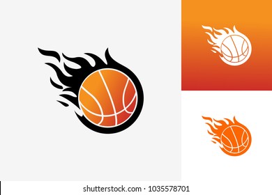 Basket Ball Fire Logo Template Design Vector, Emblem, Design Concept, Creative Symbol, Icon