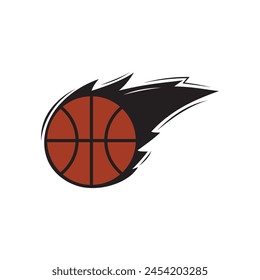 Basket Ball Fire Logo Template Design Vector, Emblem, Design Concept, Creative Symbol, Icon