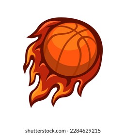 Basket Ball Fire Sport Mascot Logo Symbol cartoon illustration vector