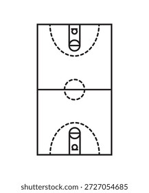 Basketball-Bodensymbol, Vektorsymbol für die beste Linie.
