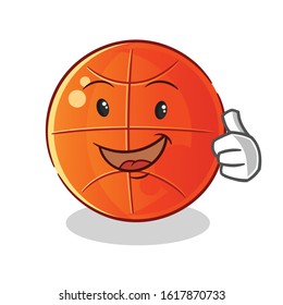 basket ball happy thumbs up cartoon. cute chibi cartoon mascot vector