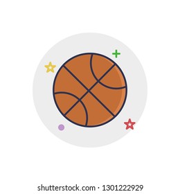 Basket Ball icon | Children Toys - with Outline Filled Style