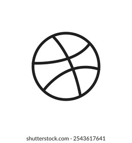 Icono de balón de baloncesto Ilustración de línea plana