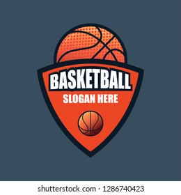 basket ball icon with text space for your slogan / tag line, vector illustration