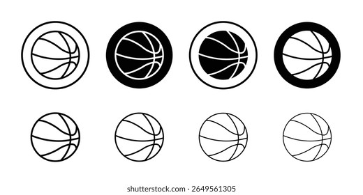 Basket Ball icon thin flat simple illustration symbol