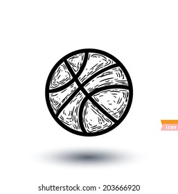 Basket ball icon, vector illustration.