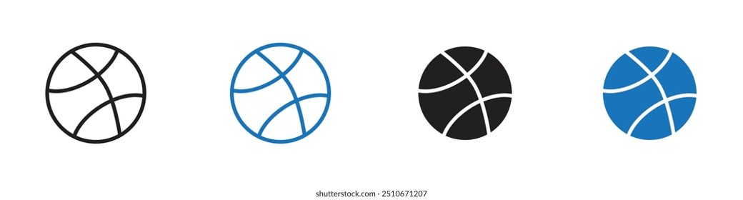 Basket ball icon Vector set outline