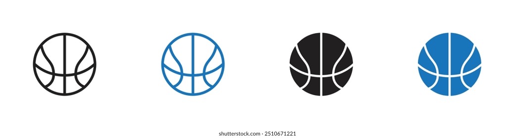 Esquema del conjunto de Vector de icono de balón de baloncesto