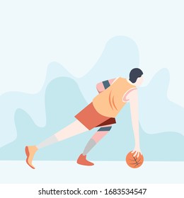 Basket Ball Illustration Flat Design