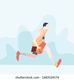 Basket Ball Illustration Flat Design