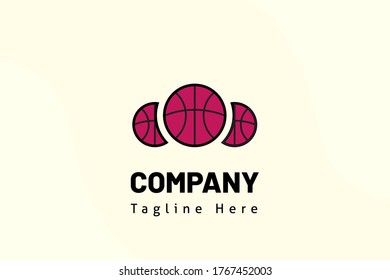 basket ball illustration template logo for team, club, emblem, badge, and professional,
