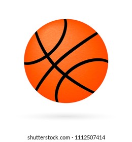 Basket ball isolated on white. Basketball icon. Cartoon sport vector illustration. Easy to edit design template for your artworks.