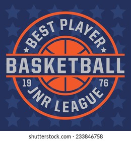 Basket ball league typography, t-shirt graphics, vectors