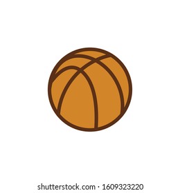 Basket Ball Line Color Vector Icon Design, School and Education