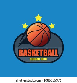 basket ball logo with text space for your slogan / tag line, vector illustration
