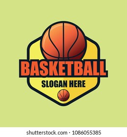 basket ball logo with text space for your slogan / tag line, vector illustration