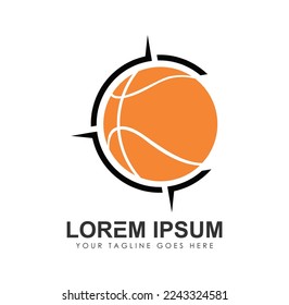 Vector con logotipo de bolas de cesta Ilustración con fondo blanco aislado
