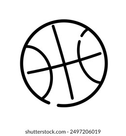 Basket ball with minimal icon vector and line art style