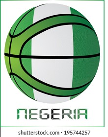 basket ball with Nigeria flag