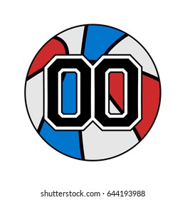 basket ball with the number zero