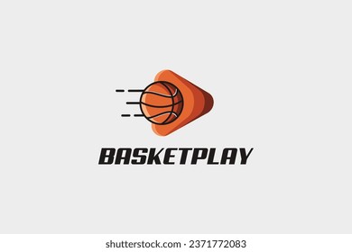 Basket ball play logo and vector