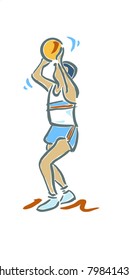 Basket Ball Player about to take a shot