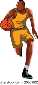 basket ball player running clip art simple illustration 