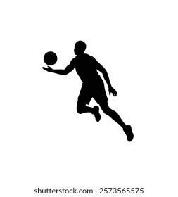 A basket ball player vector black silhouette