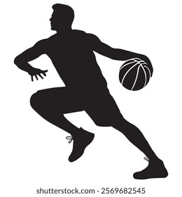 Basket ball players silhouette, Basket ball silhouette, Player Vector icon.